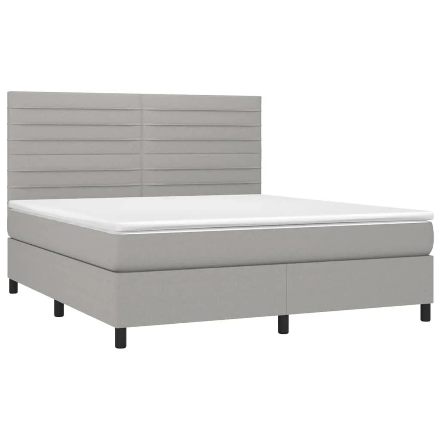 vidaXL Boxspringbett mit Matratze & LED Hellgrau 180x200 cm Stoff 3134973 günstig online kaufen