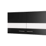 Respekta Oberschrank Merle, 110 cm, Schwarz, mit zwei Drehtüren und Glaseinsatz. Küchen-Hängeschrank.