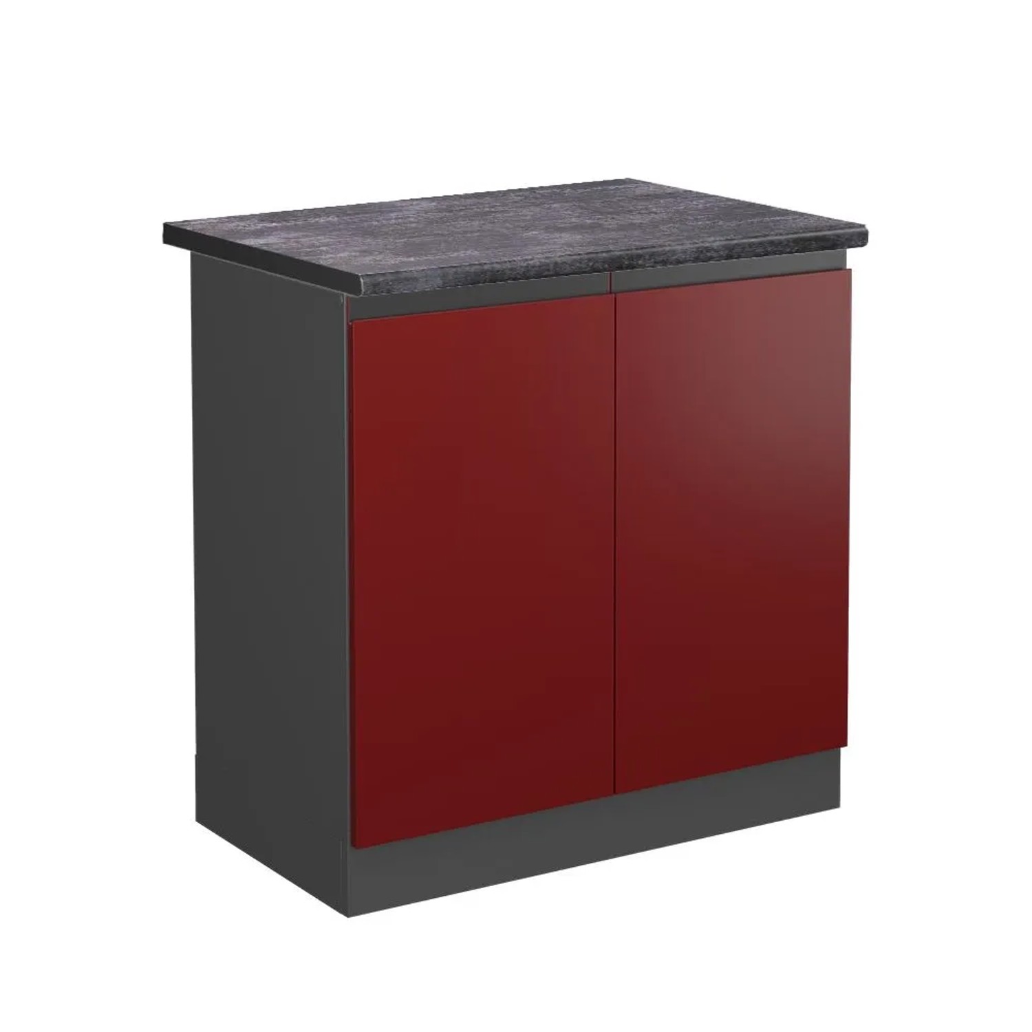 Vicco Spülenunterschrank R-Line Küchenunterschrank für die Spüle Rot Anthrazit 80 cm J-Shape AP Anthrazit
