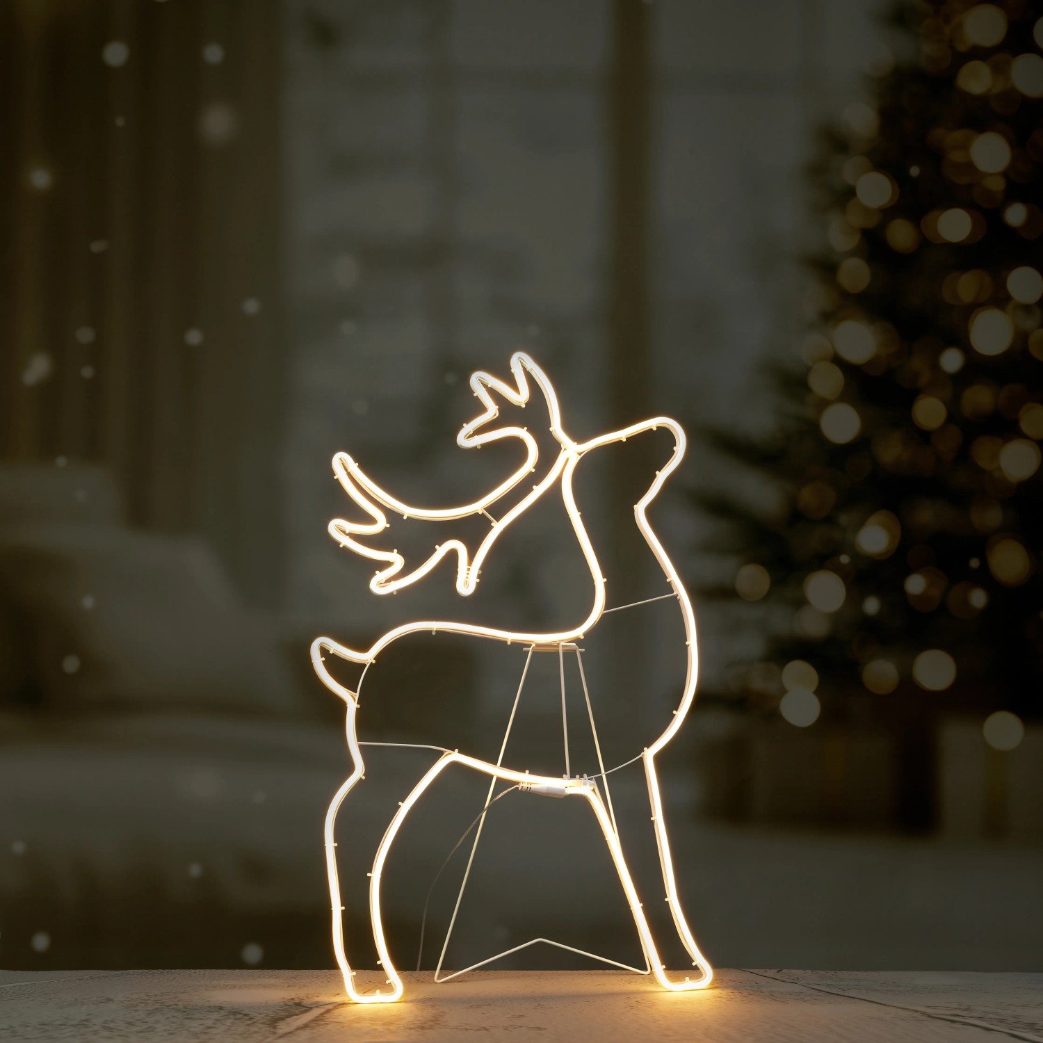 Weihnachts-Lichtfigur Rentier 53 x 83 cm Warmweiß 441 LEDs kaufen bei OBI