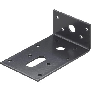 Schwarzer Hettich Verstellwinkel aus Stahl, 100x40x60 mm, für Möbelbeine.