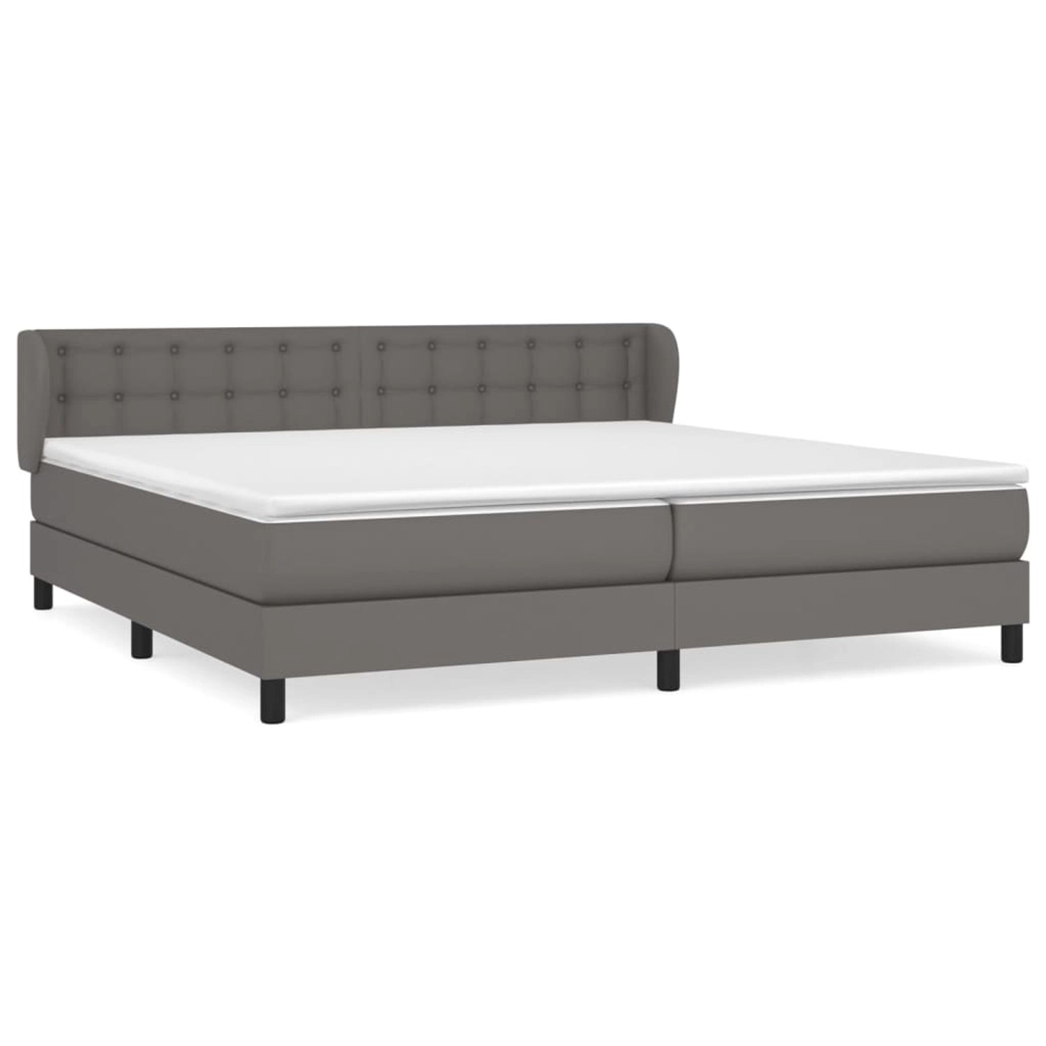 vidaXL Boxspringbett mit Matratze Grau 200x200 cm Kunstleder 3127335 günstig online kaufen
