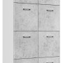 Posseik Schuhschrank Elite mit 8 Klappen in Weiß-Beton Optik für ca. 32 Paar Schuhe.