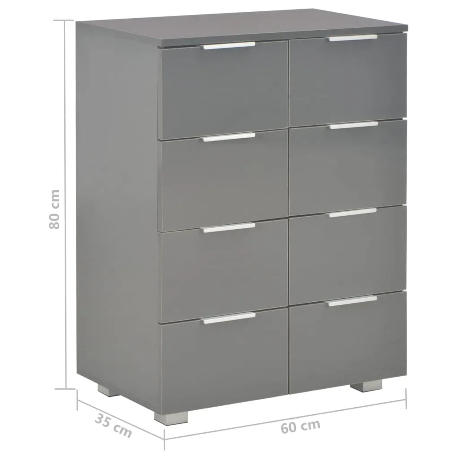 vidaXL Schubladenschrank Hochglanz Grau 60 x 35 x 80 cm Holzwerkstoff kaufen bei OBI