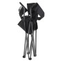 Zusammengeklappter, schwarzer Campingstuhl Atana mit Getränkehalter. Ideal für Camping & Outdoor.