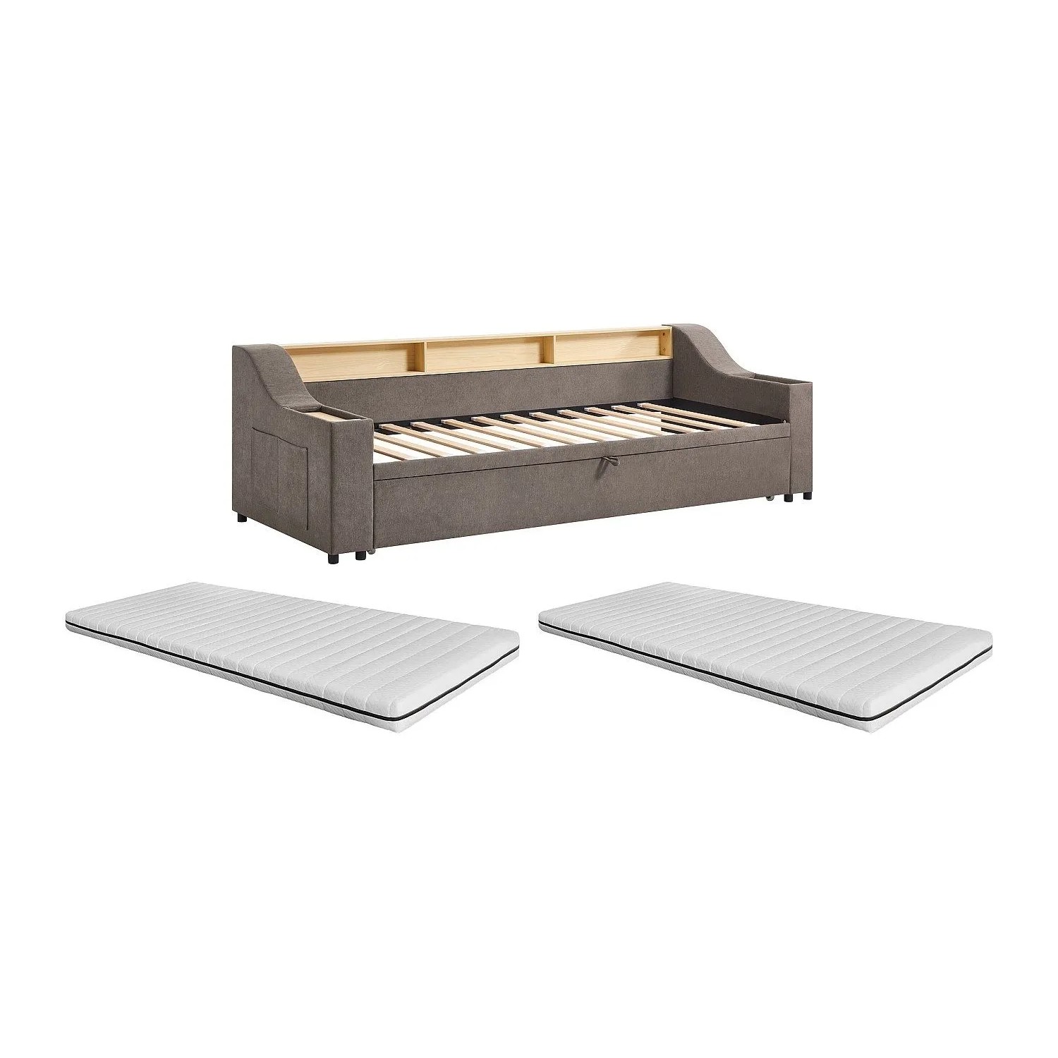 Vente-unique Bettrahmen Oravaya Taupe 234 cm