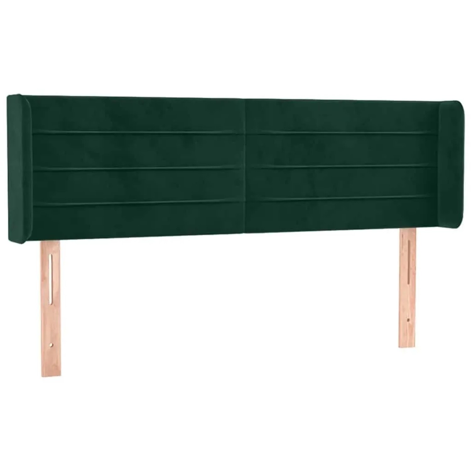 vidaXL Kopfteil mit Ohren Dunkelgrün 147x16x78/88 cm Samt 3118959