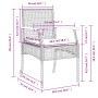 vidaXL Garten-Essgruppe, 5-teilig, schwarz, Poly Rattan. Gartenmöbel-Set mit Tisch und 4 Stühlen mit Kissen.