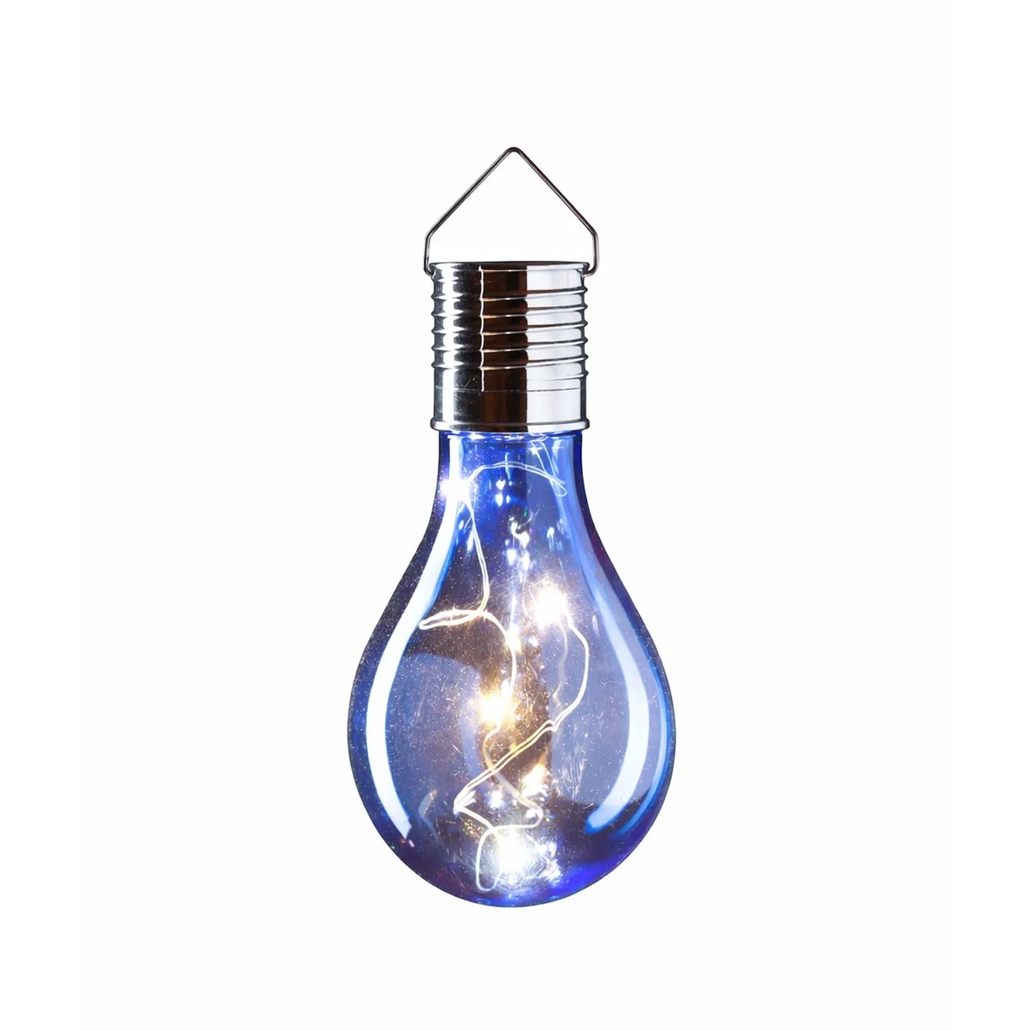 Marelida LED Solar Glühbirne M Lichterkette Solarleuchte Balkon Garten Terrasse Blau