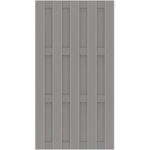 Graues Sichtschutzelement Jumbo WPC mit Alu-Riegeln, 179x95 cm, für den Garten.