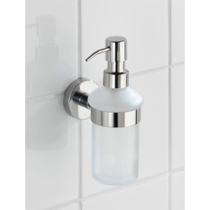 Wand-Seifenspender Bosio von Wenko, 200ml, Edelstahl glänzend, Glas satiniert.