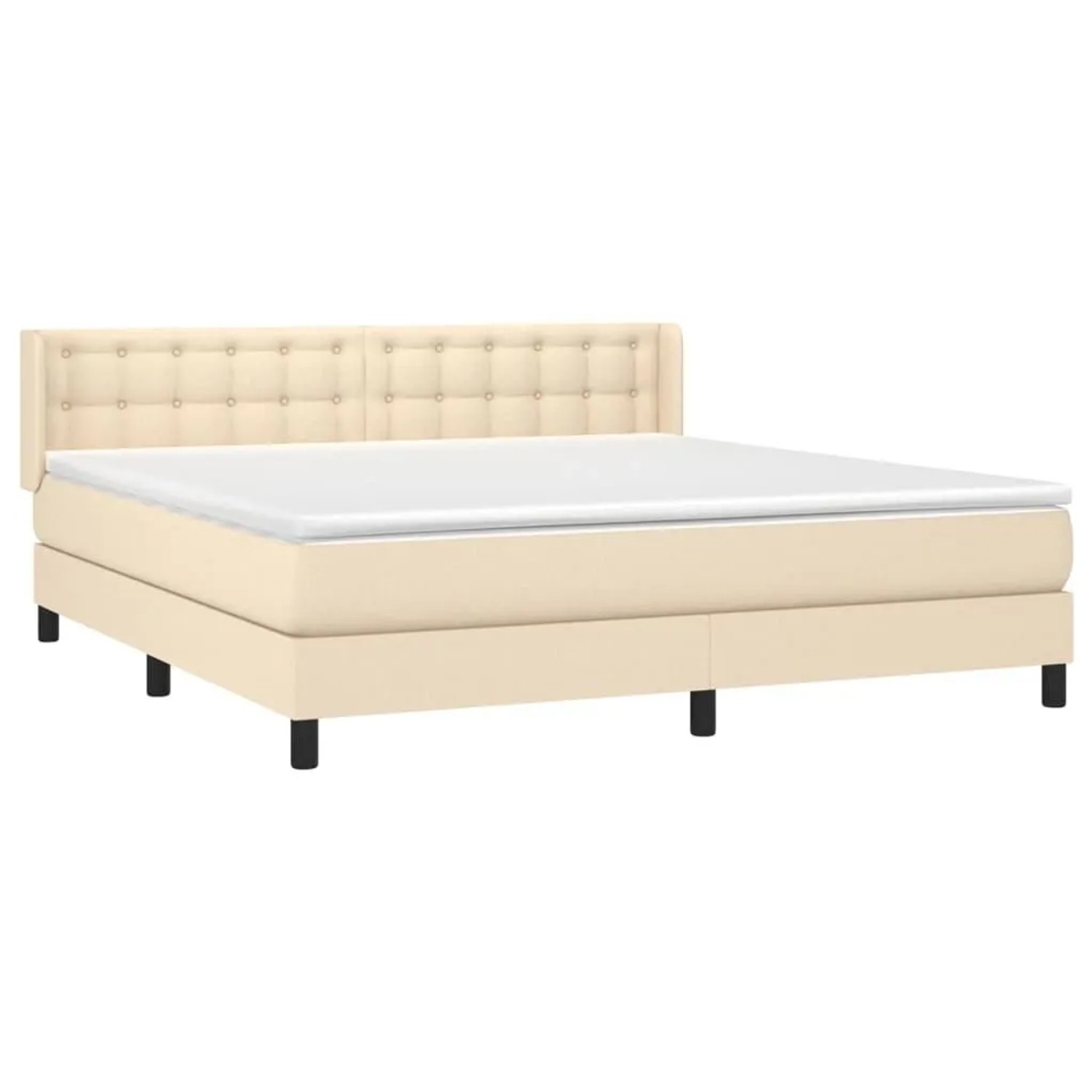 vidaXL Boxspringbett mit Matratze Creme 160x200 cm Stoff 3130046 günstig online kaufen