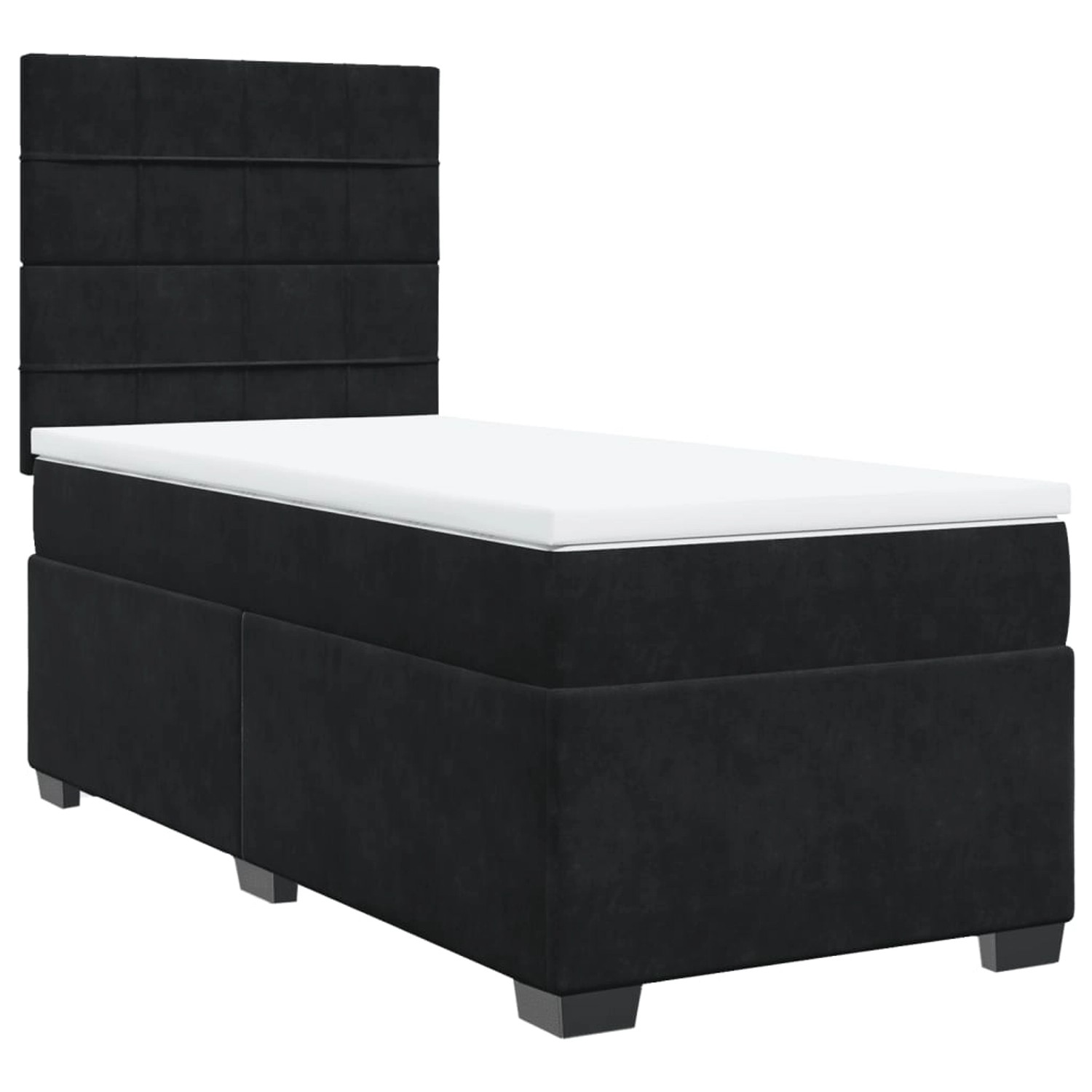 vidaXL Boxspringbett mit Matratze Schwarz 100x200 cm Samt2099318 günstig online kaufen