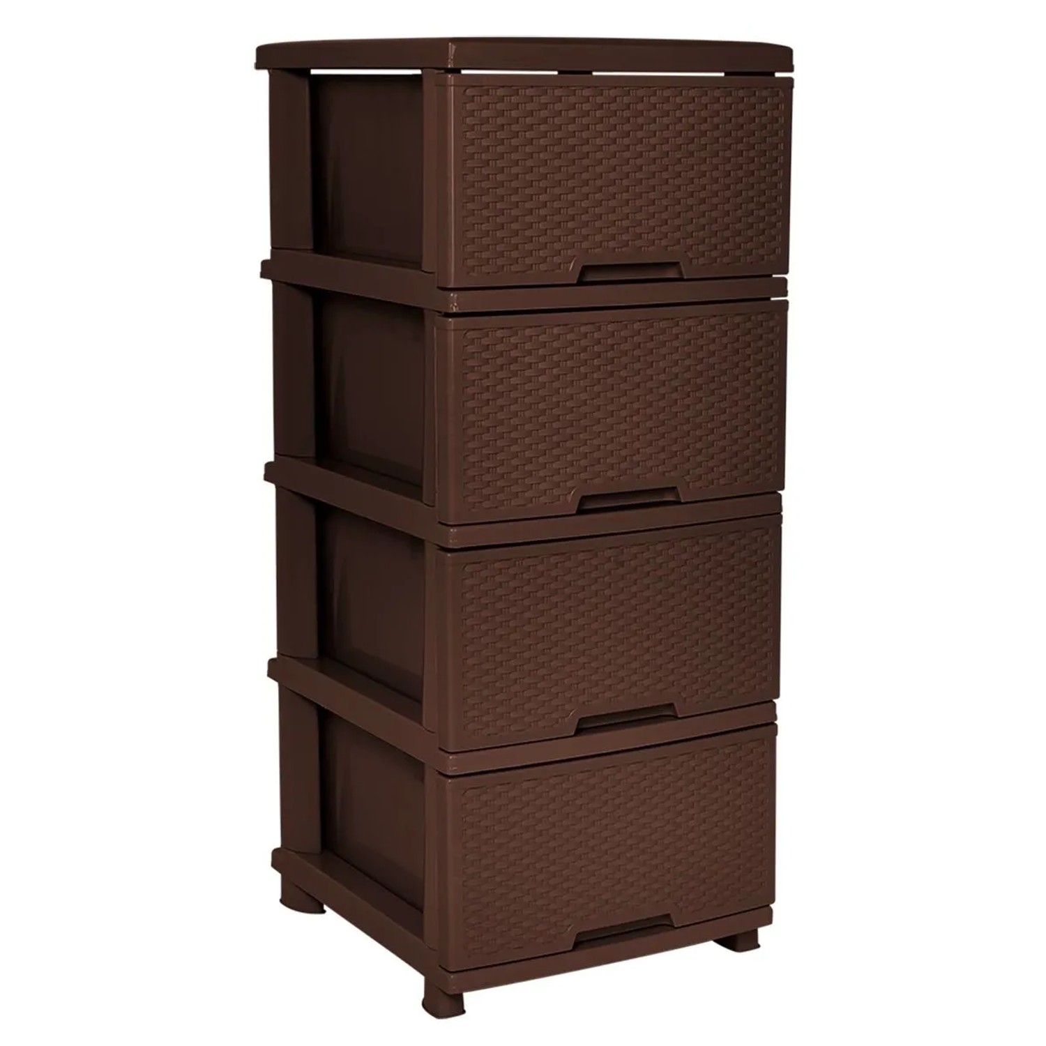 KMND Kommode Rattan mit 4 Schubladen Dunkelbraun 20840