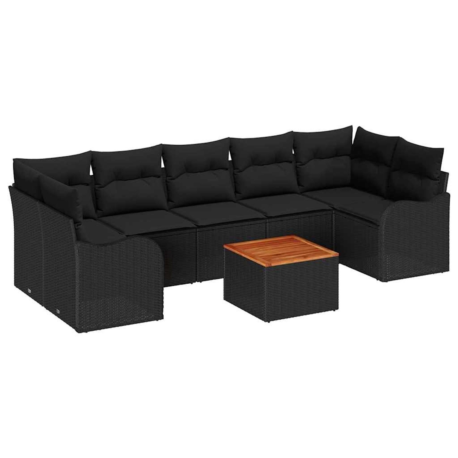 vidaXL Garten-Sofa-Set 8-Tlg Schwarz Poly Rattan 3347422 günstig online kaufen