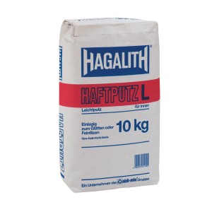 Sack Hagalith Haftputz L, 10 kg, zum Glätten und Feinfilzen im Innenbereich.