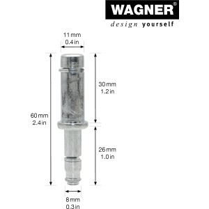 Wagner Reduzierstift 11mm, 2er-Set aus verzinktem Stahl für Möbelrollen und -gleiter.