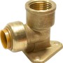 Steck-Winkel mit Wandscheibe, 15 mm x 18,6 mm, aus Messing für Gewindefittings.
