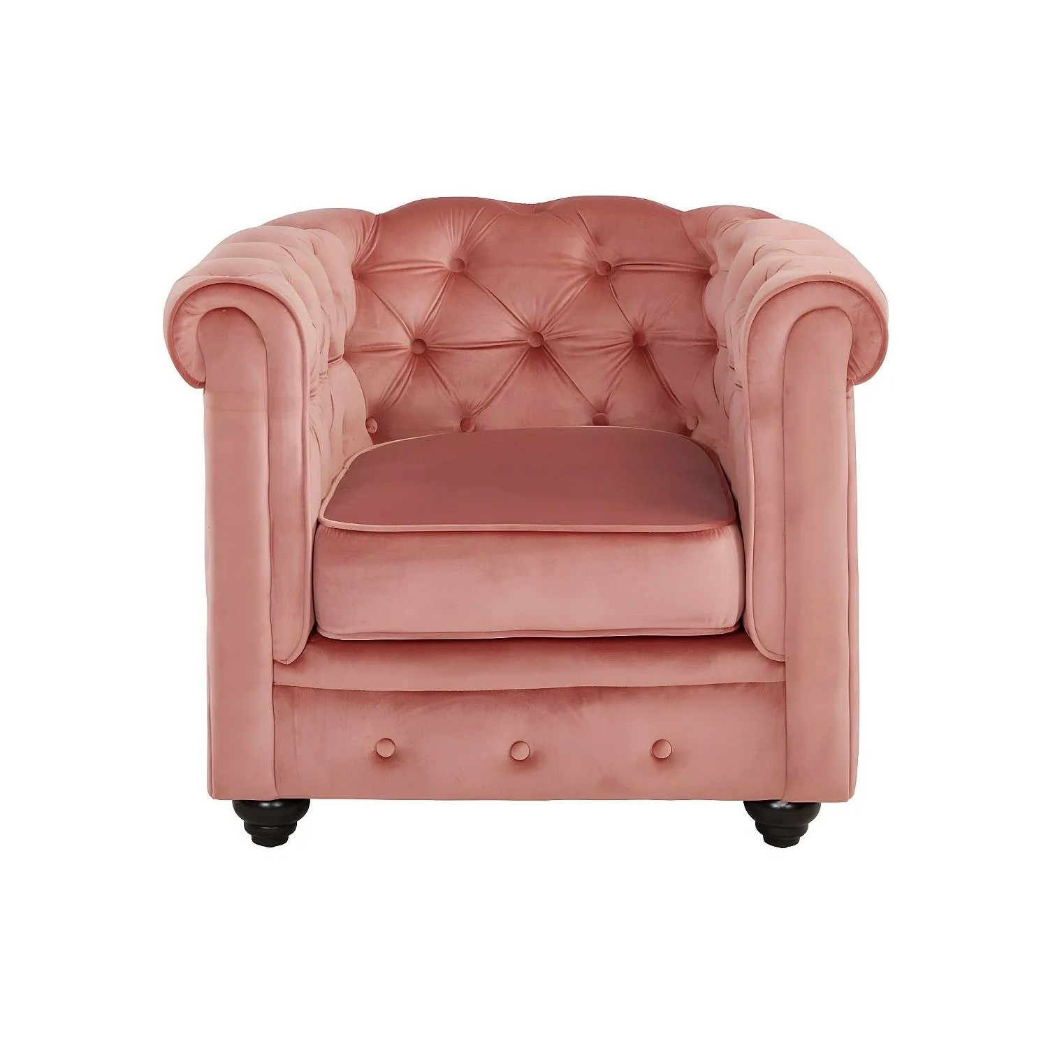 Vente-unique Sessel Mit Gerader Rückenlehne Chesterfield Puderrosa 82 cm