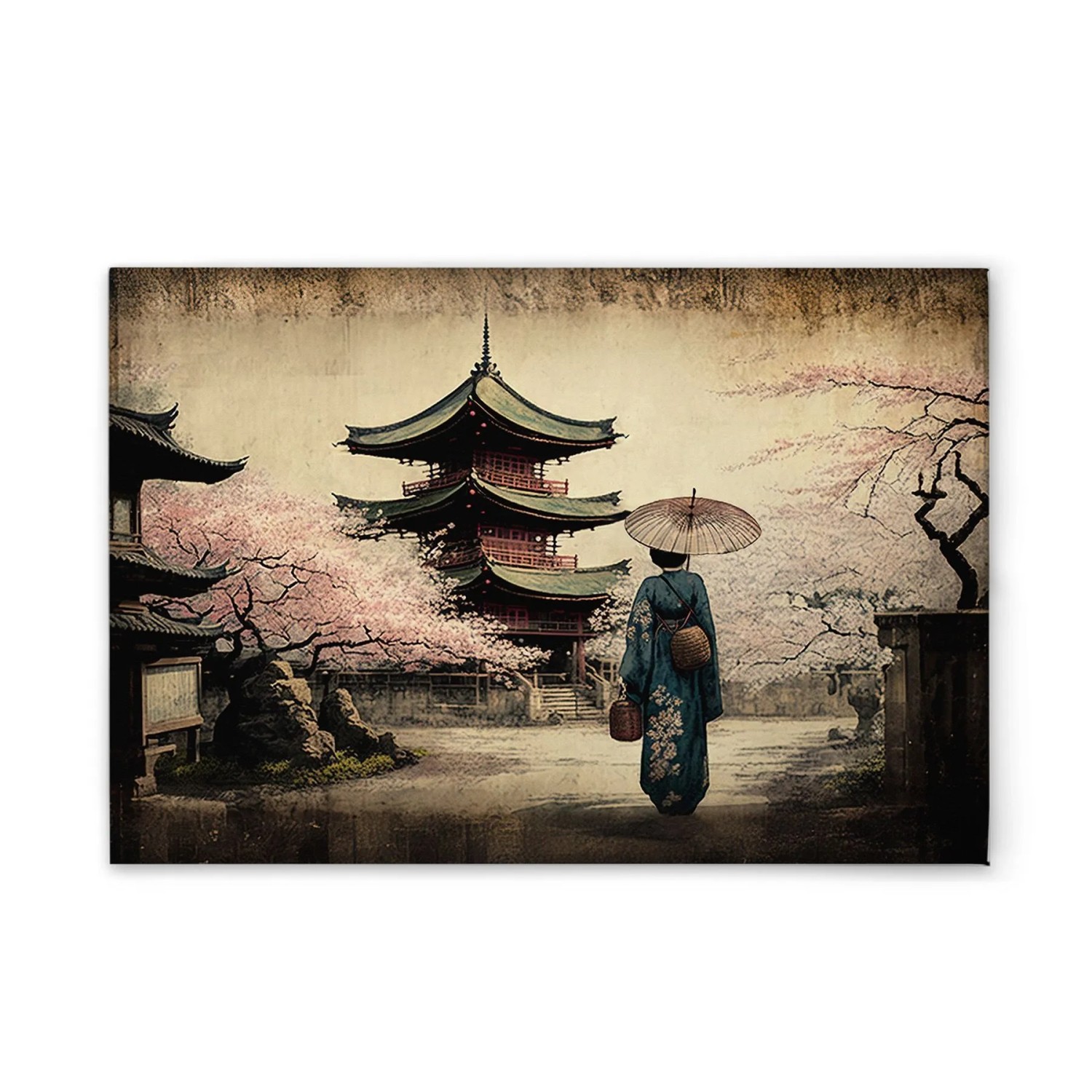 Tadessi Leinwandbild - M1-No.52057 - Pogoda Asia Vintage - 90 x 60 cm - Querformat