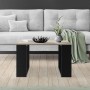 Quadratischer Couchtisch in Eicheoptik und Schwarz von ML-Design, 65x65x40 cm.