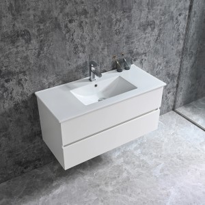 Sanotechnik Einzelwaschtisch Corbo, 100 cm, Weiß Matt, mit zwei Schubladen und Softclose.