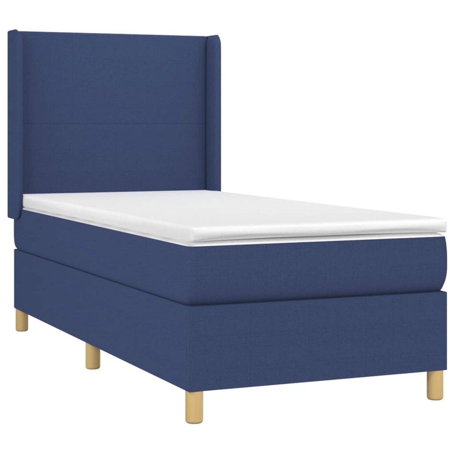 vidaXL Boxspringbett mit Matratze & LED Blau 90x190 cm Stoff 3138683 günstig online kaufen