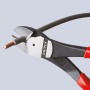 Knipex Kraft-Seitenschneider 200mm schneidet Kabel. Zange mit Mehrkomponenten-Hüllen und verchromtem Kopf.