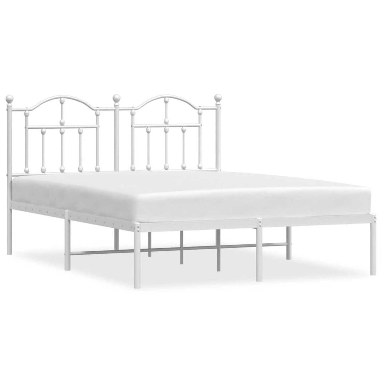 vidaXL Bettgestell mit Kopfteil Metall Weiß 140x190 cm Modell 21846335 günstig online kaufen