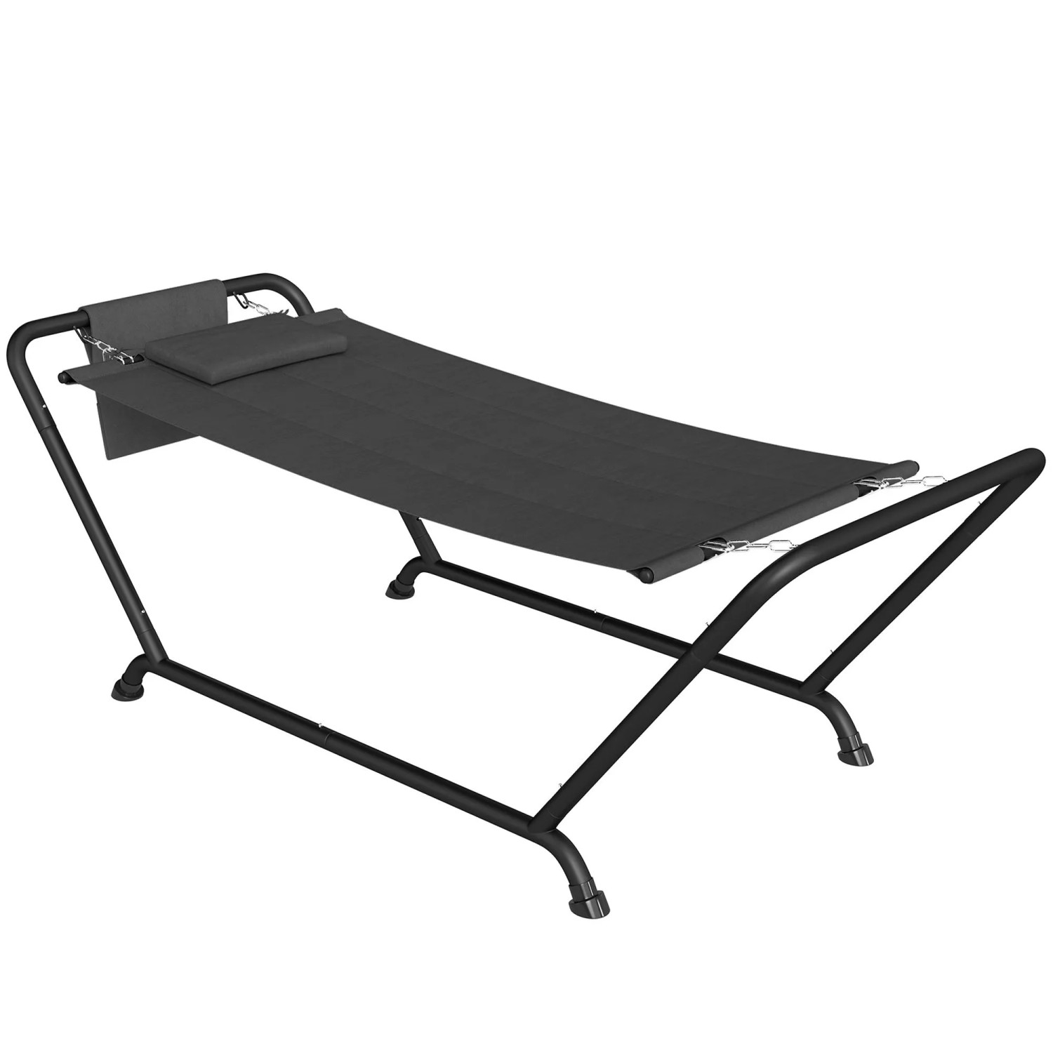 Furnicato Hängematte Mit Gestell 237 X 90 Cm Stabhängematte Mit Seitentasche Kopfstütze Metallrahmen Bis 150 Kg