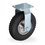 Relaxdays Bockrolle Stahl Gummi Schwarz Silber Schwerlast Luftbereift 25 cm x 20 cm x 5,7 cm 2,1 kg