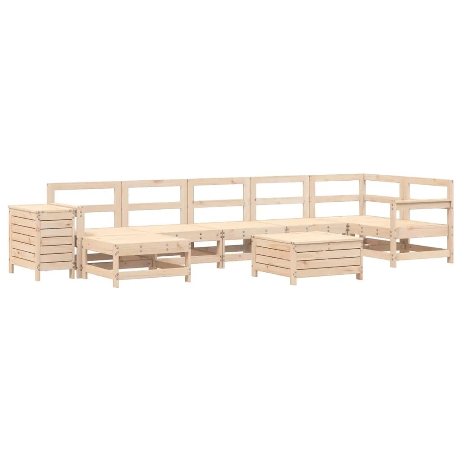vidaXL 9-Tlg Garten-Sofagarnitur Massivholz Kiefer 3250692 günstig online kaufen