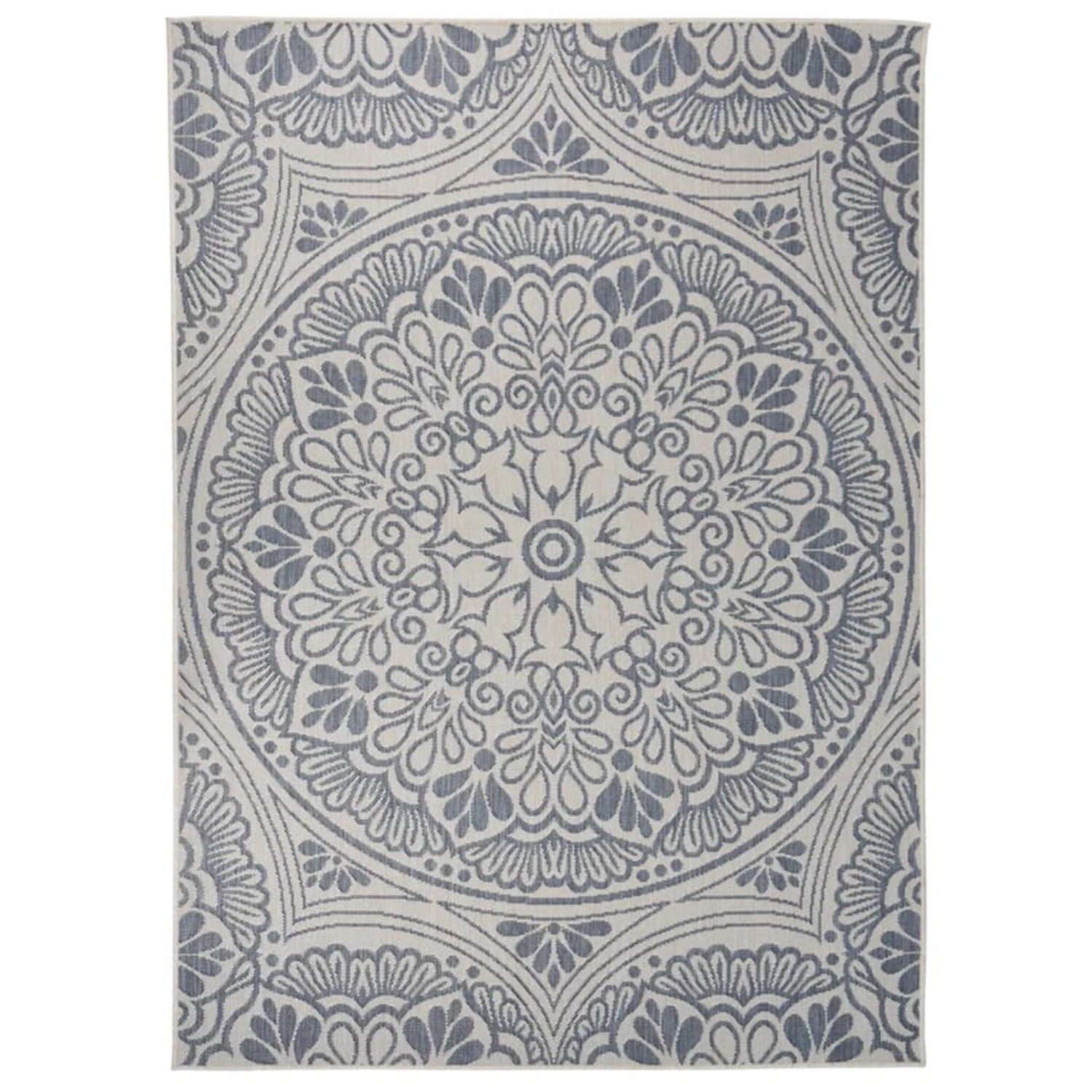 vidaXL Outdoorteppich Flachgewebe 200x280 Cm Blaues Muster 1124003 günstig online kaufen
