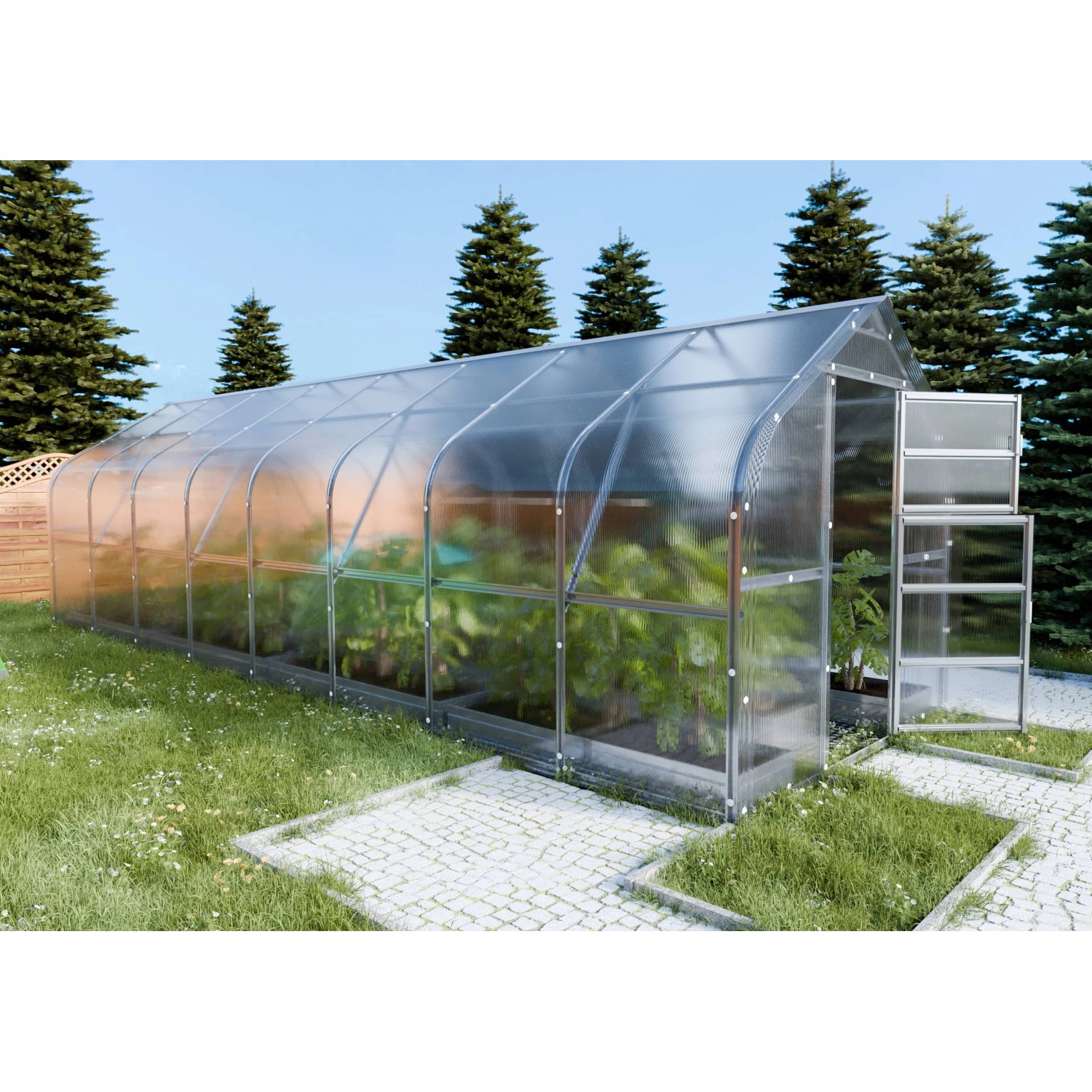 Klasika Greenhouses Drop KLASIKA Gewächshaus 20m2, 2,5m x 8m, 4 mm Polycarb günstig online kaufen