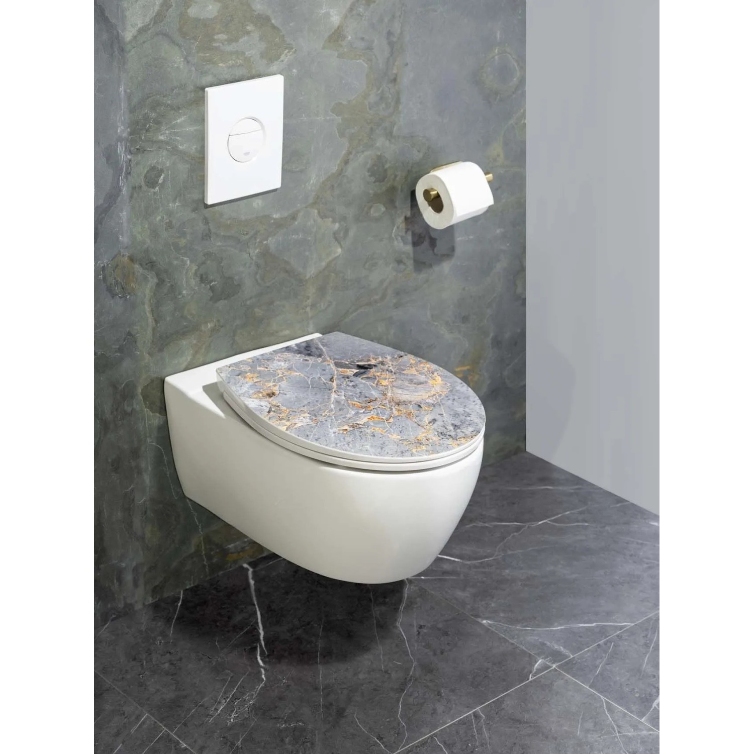 Wenko Premium WC-Sitz Grey Marble aus Duroplast mit Absenkautomatik_2