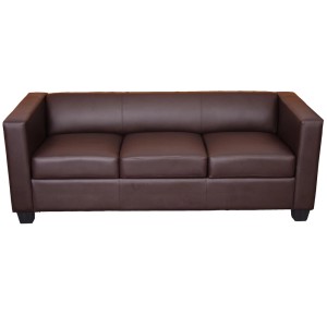 MCW 3er Sofa Lille in Coffee: Modernes 3-Sitzer Sofa mit Kunstlederbezug.