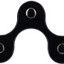 Schwarze Siro Hakenleiste mit 5 chromfarbenen Haken, Garderobenleiste im Retrostil.