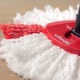 Vileda Turbo 2in1 Ersatzkopf für Wischmopp, Mikrofaser, rot/weiß.