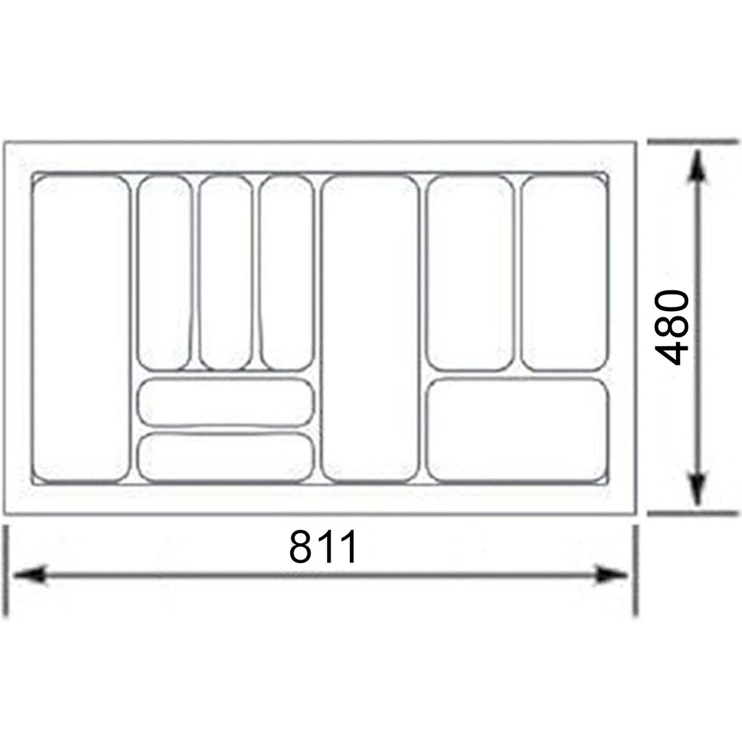 SOTECH Orga-Box VIII Besteckeinsatz 811 x 480 x 55 mm Lavagrau mit Perlstruktur Für 90er Schränke in Häcker Küchen_4