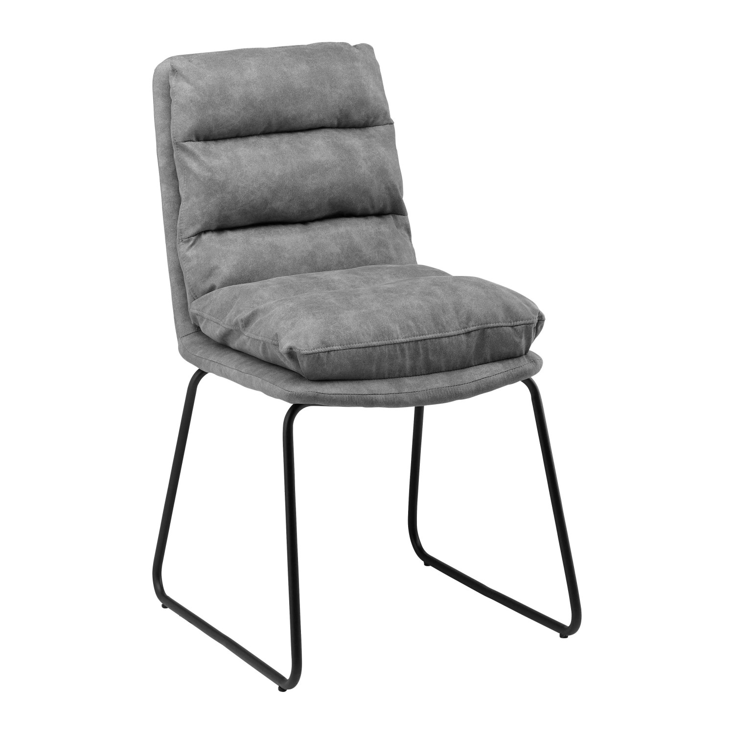 Bessagi Home Stuhl Kona Grau Mikrofaser Gepolstert