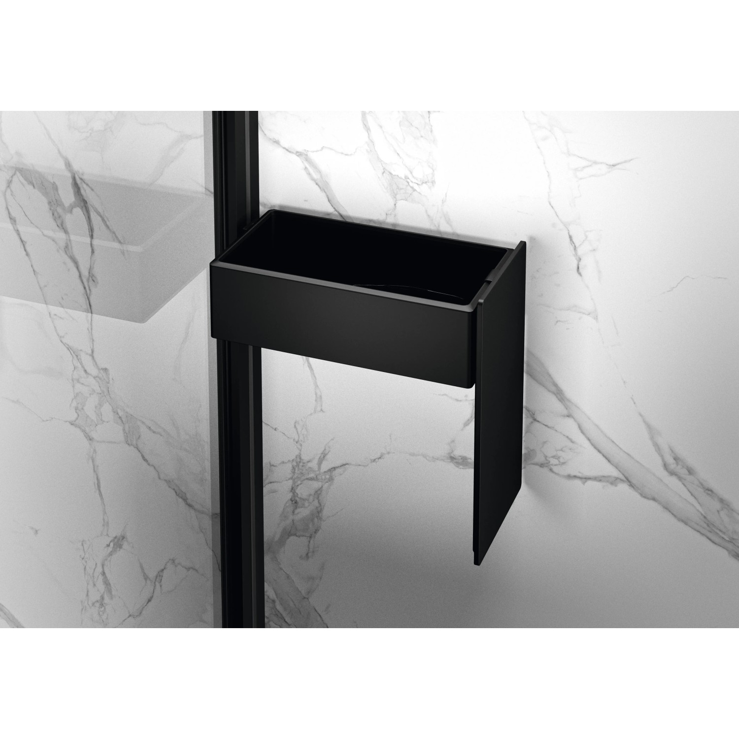 Hüppe Kit Select+ Organizer, Black Edition, zur Montage an Dusche mit 8 mm Glas.