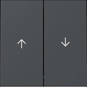 Gira Jalousiewippe System 55 in Anthrazit mit Pfeilsymbolen für Schalter & Taster.