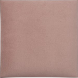 Quadratisches Wandkissen, 30x30 cm, rosa Samt, zur Wandgestaltung.