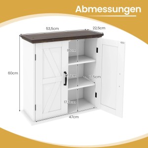 Costway Badezimmerschrank Hängend Hängeschrank mit Verstellbaren Regalen