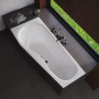 Weiße Steinkamp Raumsparbadewanne (170x75/50 cm) für rechte Ecke. Rechteck-Badewanne aus Acryl.