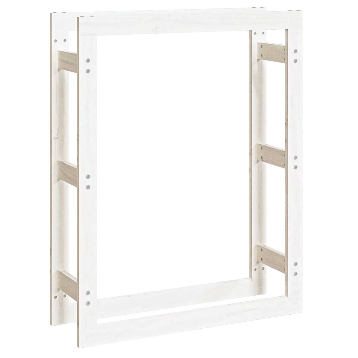 vidaXL Kaminholzregal Weiß 80x25x100 cm Massivholz Kiefer 822418