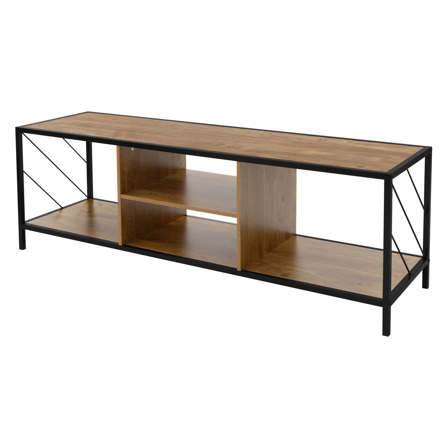 ML-Design TV-Schrank Braun Eiche-Rustikal 140x40x46 cm für Fernseher bis 65 günstig online kaufen