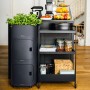 Lechuza Pila Pflanzgefäß in Schiefergrau mit Kräutern, modulares System für Innen- und Außenbereich.