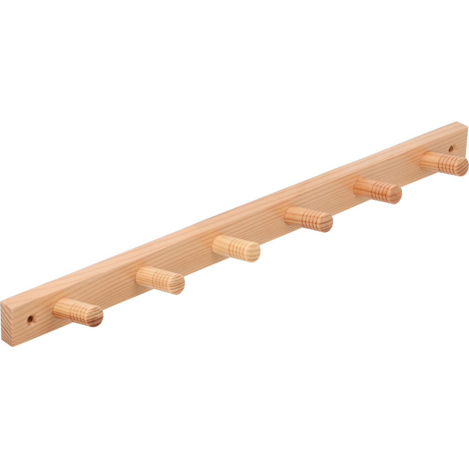 Lackierte Kiefer Hakenleiste S641 mit 6 Haken, Länge 420 mm, FSC® zertifiziert.