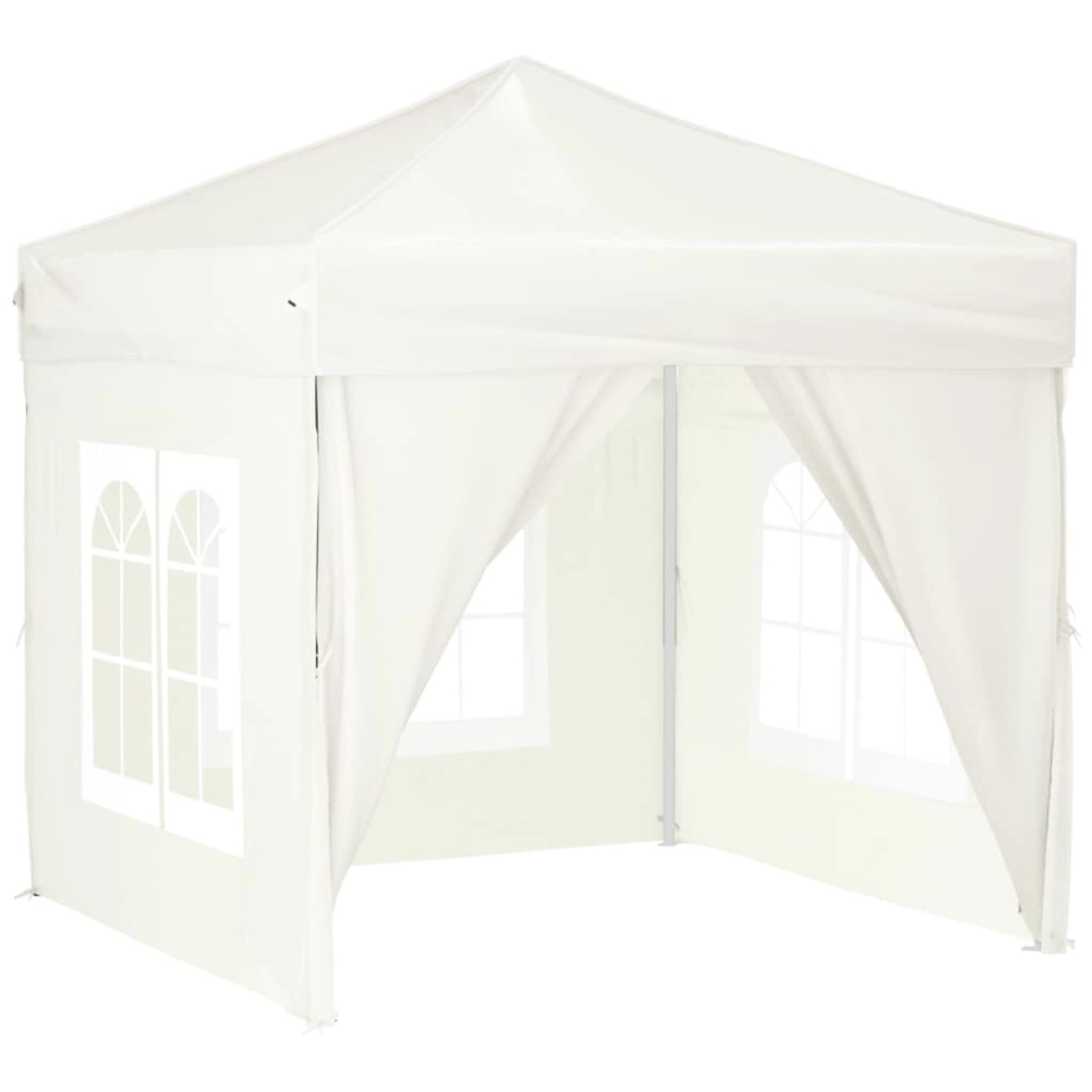 vidaXL Partyzelt Faltbar mit Seitenwänden Creme 2x2 m Modell 1